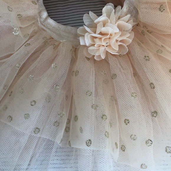 BOGO Matching Tutu and headband with bow - champagne with gold dots - Picture 2 of 3